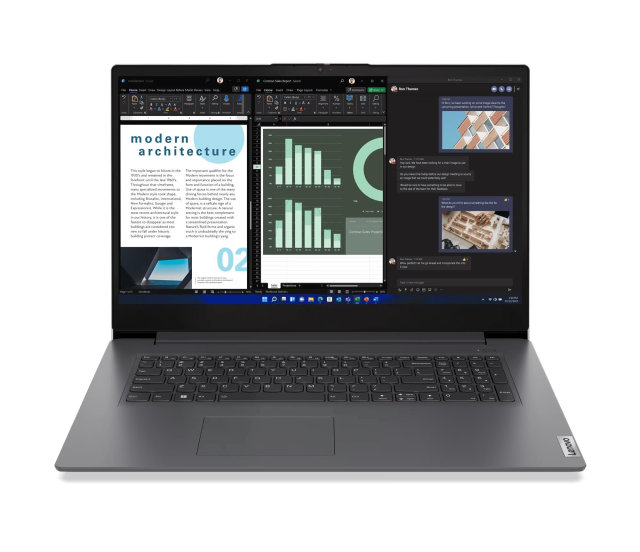 Лаптоп Lenovo V17 G4 IRU, Intel Core i5-13420H 8C (2.1/4.6GHz, 12MB Cache), 17.0" (43.18 cm) FHD IPS Anti-glare, 16GB DDR4, 512GB SSD M.2 NVMe, Free DOS