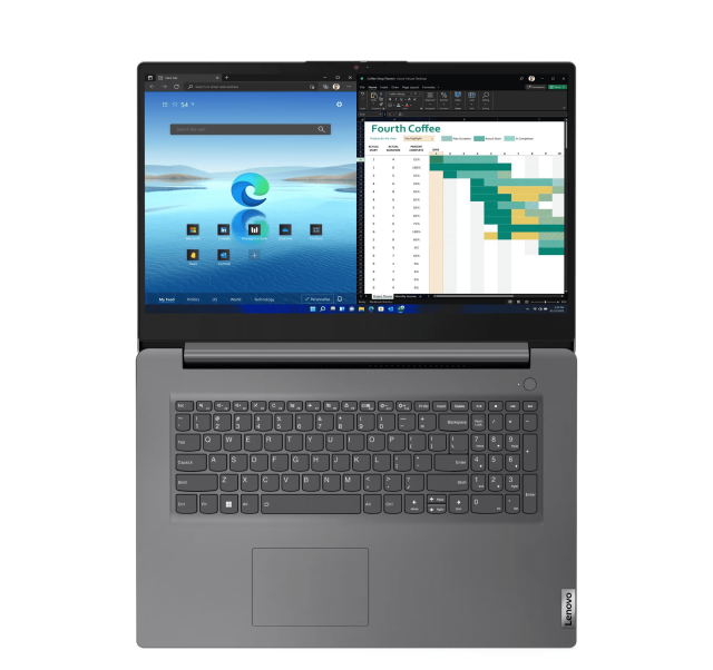 Лаптоп Lenovo V17 G4 IRU, Intel Core i5-13420H 8C (2.1/4.6GHz, 12MB Cache), 17.0" (43.18 cm) FHD IPS Anti-glare, 16GB DDR4, 512GB SSD M.2 NVMe, Free DOS