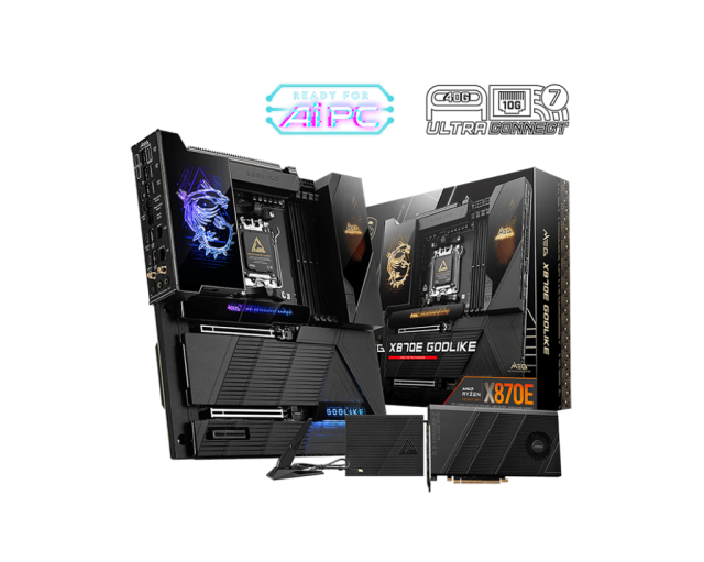 Дънна платка MSI MEG X870E GODLIKE, AM5, 4x DDR5, 7x M.2, 4 x SATA, Wi-Fi 7/ Bluetooth 5.4, E-ATX 