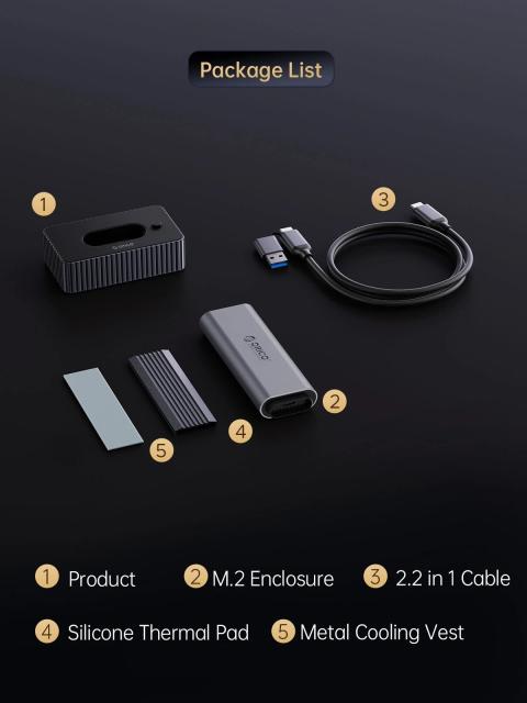 Кутия Orico M.2 NVMe/NGFF, USB Type-C