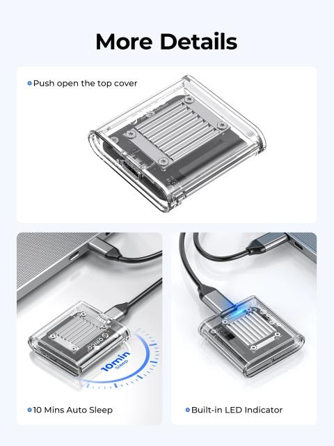 Кутия Orico M.2 2230 NVMe, 10Gbps, USB Type-C, Gray