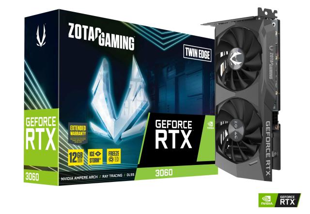 Видео карта ZOTAC GAMING RTX 3060 Twin Edge 12GB GDDR6, 192-bit, HDMI, 3x DP