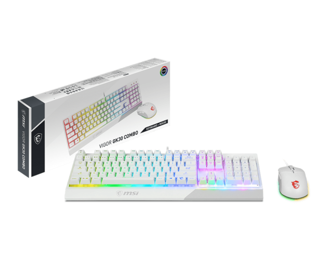 Комплект Геймърска клавиатура и мишка MSI VIGOR GK30 COMBO, USB, WHITE