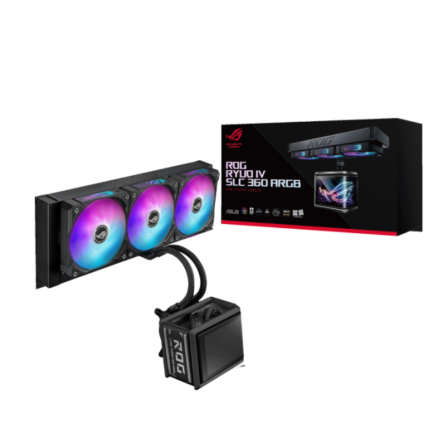 Охладител за процесор ASUS ROG Ryuo IV SLC 360 ARGB 6.67" Curved AMOLED Display, AMD: AM5,AM4 Intel: LGA 1851, 1700