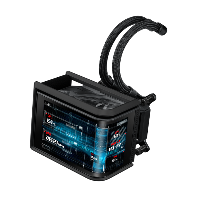 Охладител за процесор ASUS ROG Ryuo IV SLC 360 ARGB 6.67" Curved AMOLED Display, AMD: AM5,AM4 Intel: LGA 1851, 1700