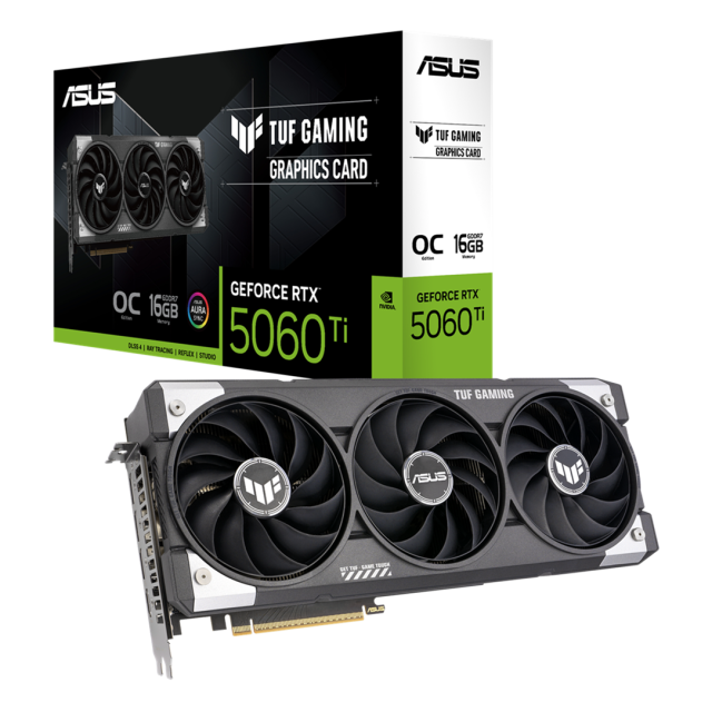Видео карта ASUS TUF Gaming GeForce RTX 5060 Ti 16GB GDDR7 OC Edition, 128-bit, HDMI, 3x DP