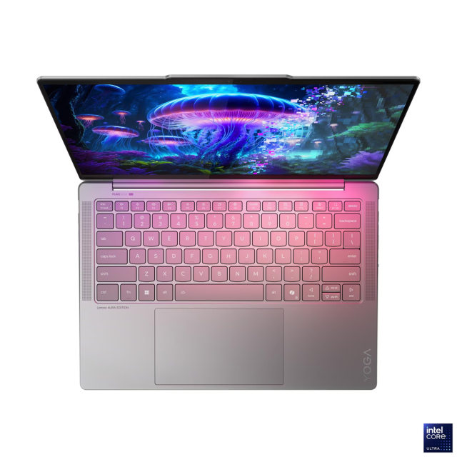 Лаптоп Lenovo Yoga Slim 7 Aura Edition 14ILL10, 14.0" (35.56 cm) WUXGA OLED, Intel Core Ultra 7 258V (2.2 / 4.8 GHz, 12MB Cache), Intel Arc 140V, 32GB LPDDR5X, 1TB M.2 NVMe SSD, Windows 11 Home