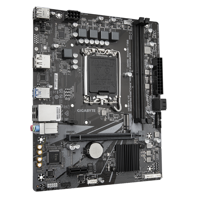 Дънна платка Gigabyte H610M K V2, H610, LGA1700, DDR5, PCI-E 4.0, 2x SATA 6Gb/s, 1x M.2, DP, HDMI, Micro ATX