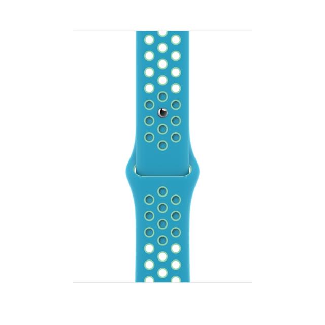 Каишка за часовник Apple Watch 44mm Chlorine Blue/Green Glow Nike Sport Band - Regular