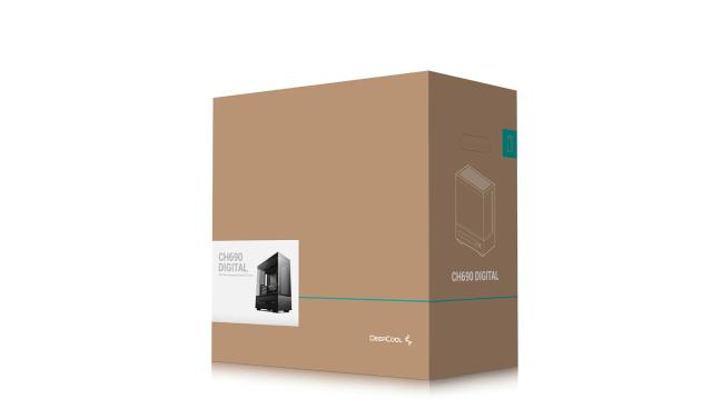 Кутия за компютър DeepCool CH690 DIGITAL Black, Middle Tower, 1 x USB Type-C 3.2, 2 x USB 3.0, HD Audio x 1, ATX, mATX, Mini-ITX