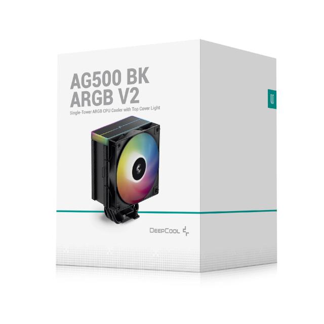 Охладител за процесор DeepCool AG500 BK Addressable RGB V2, 3-pin/4-pin PWM, Intel LGA1851/1700/1200/115X / AMD AM5/AM4