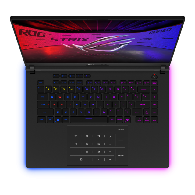 Лаптоп ASUS ROG STRIX SCAR G16 2025 G635LW-RW007W, Intel Core Ultra 9 275HX 24C (2.70 / 5.40 GHz, 36MB Cache), 16.0" (40.64 cm) WQXGA IPS, NVIDIA GF RTX 5080 16GB GDDR7 DLSS 4, 64GB DDR5, 2TB M.2 NVMe SSD, Windows 11 Home