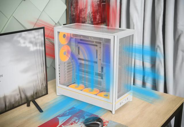 Кутия Montech HS01 PRO (W), Middle Tower, 2 x USB 3.0, 1 x USB 3.1 Type-C, ATX / Micro-ATX / Mini-ITX, White