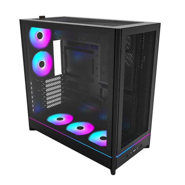 Кутия Montech HS01 PRO (W), Middle Tower, 2 x USB 3.0, 1 x USB 3.1 Type-C, ATX / Micro-ATX / Mini-ITX, Black