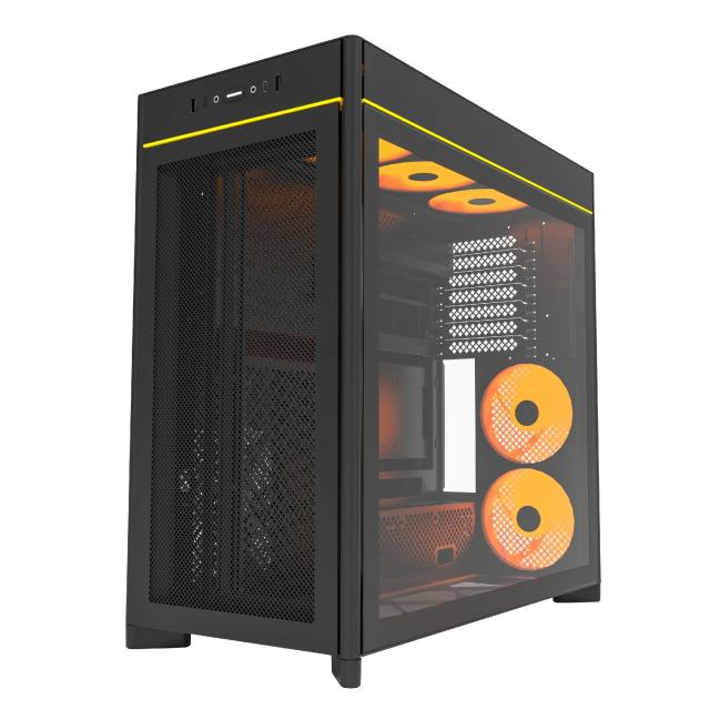 Кутия Montech HS01 PRO (W), Middle Tower, 2 x USB 3.0, 1 x USB 3.1 Type-C, ATX / Micro-ATX / Mini-ITX, Black