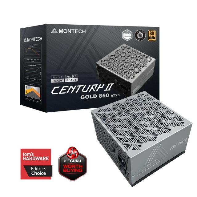 Захранване Montech CENTURY II 850W, Active PFC, ATX 3.1, 80 PLUS Gold, Fully Modular