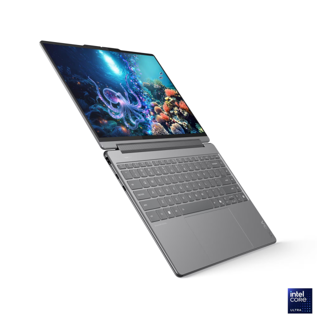 Лаптоп Lenovo Yoga 9 2-in-1 14ILL10 Aura Edition, Intel Core Ultra 7 258V 8C (2.2/4.8GHz, 12MB Cache), 14.0" (35.56 cm) WQUXGA OLED, 60Hz, Touchscreen, Intel Arc 140V, 32GB LPDDR5X, 1TB M.2 NVMe SSD, Windows 11 Home