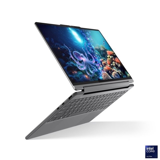 Лаптоп Lenovo Yoga 9 2-in-1 14ILL10 Aura Edition, Intel Core Ultra 7 258V 8C (2.2/4.8GHz, 12MB Cache), 14.0" (35.56 cm) WQUXGA OLED, 60Hz, Touchscreen, Intel Arc 140V, 32GB LPDDR5X, 1TB M.2 NVMe SSD, Windows 11 Home