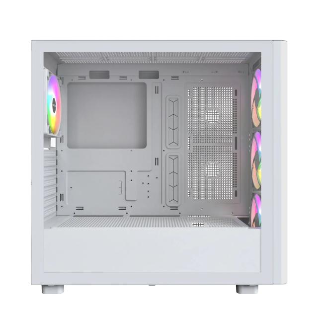 Кутия Montech XR Wood, Middle Tower, 2 x USB 3.0, 1 x USB Type-C, ATX, mATX, Mini-ITX, White