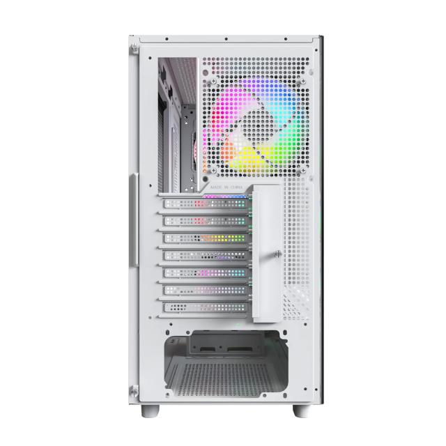 Кутия Montech XR Wood, Middle Tower, 2 x USB 3.0, 1 x USB Type-C, ATX, mATX, Mini-ITX, White
