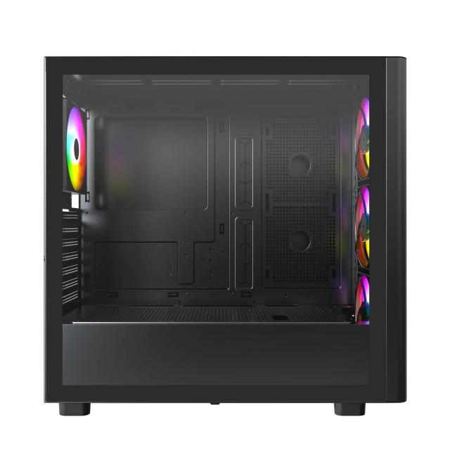 Кутия Montech XR Wood, Middle Tower, 2 x USB 3.0, 1 x USB Type-C, ATX, mATX, Mini-ITX, Black