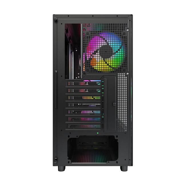 Кутия Montech XR Wood, Middle Tower, 2 x USB 3.0, 1 x USB Type-C, ATX, mATX, Mini-ITX, Black