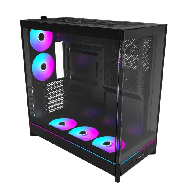 Кутия Montech HS02 PRO (B), Middle Tower, 2 x USB 3.0, 1 x USB Type-C, ATX, mATX, Mini-ITX