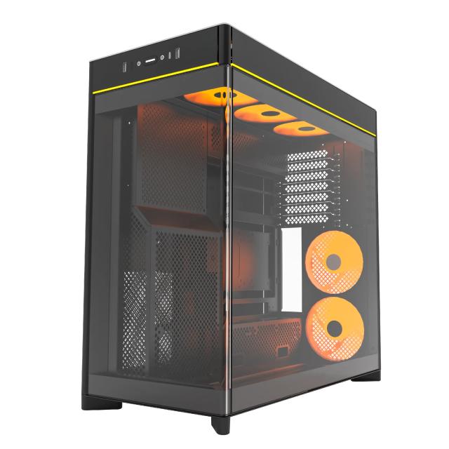 Кутия Montech HS02 PRO (B), Middle Tower, 2 x USB 3.0, 1 x USB Type-C, ATX, mATX, Mini-ITX