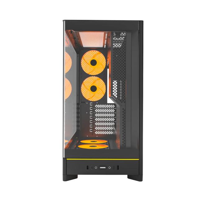 Кутия Montech HS02 PRO (B), Middle Tower, 2 x USB 3.0, 1 x USB Type-C, ATX, mATX, Mini-ITX