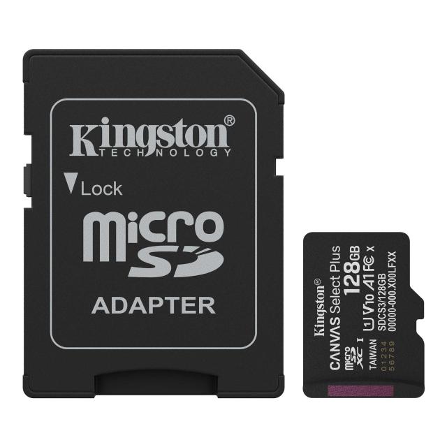 Карта памет Kingston 128GB micSDXC Canvas Select Plus U1, V10, A1