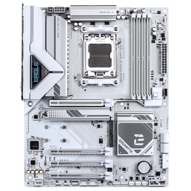 Дънна платка Gigabyte B850 EAGLE WIFI7 ICE, AM5, 4x DDR5, 3x M.2 NVMe, 4 x SATA 6Gb/s, Wi-Fi 7, Bluetooth 5.4, HDMI, DP, ATX