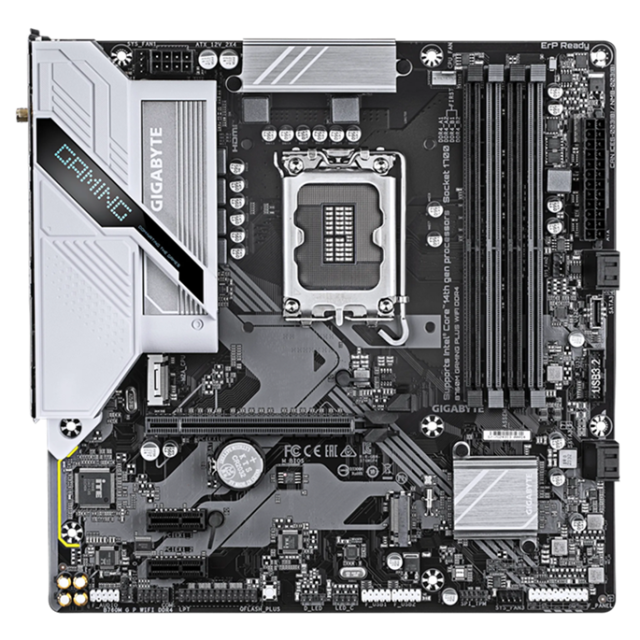 Дънна платка GIGABYTE B760M GAMING PLUS WIFI DDR4, LGA1700, 4x DDR4, 2x M.2, 4x SATA 6Gb/s, HDMI, DP, Micro ATX