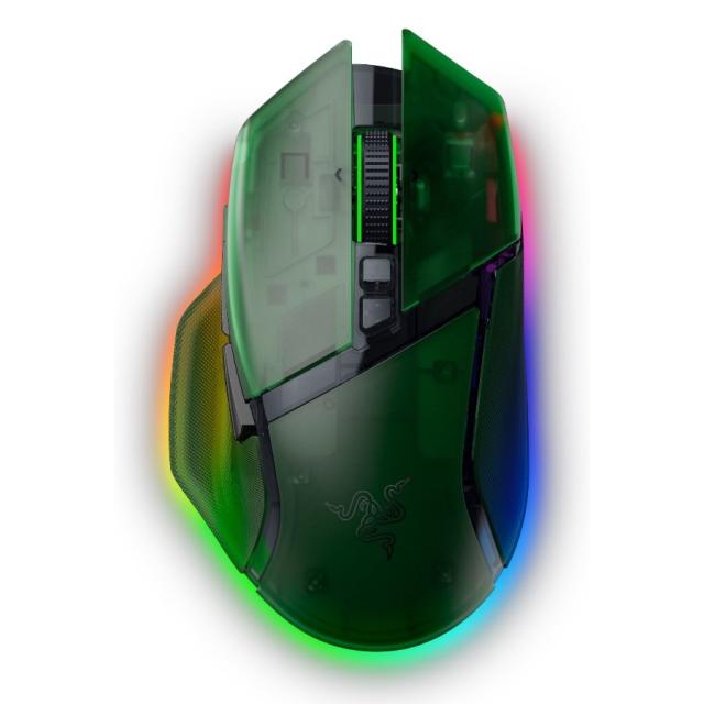 Геймърска мишка Razer Basilisk V3 Pro 35K Phantom Green Edition, Wireless/ Bluetooth, Optical (35000 dpi), Charging Cable USB Type-C
