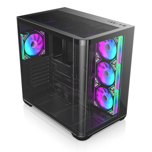 Кутия Raijintek ATREUS BT7 Black, Middle Tower, 2x USB 3.0, 1x USB 3.1 Type-C, E-ATX / ATX / mATX / ITX 