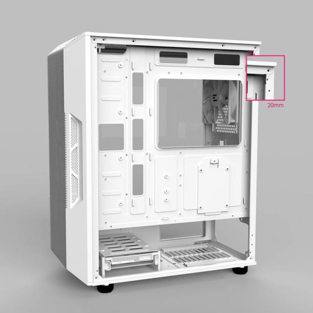 Кутия Zalman  i3 NEO ARGB Mesh White, aRGB, Middle Tower, 2x USB 3.0, 1x USB 2.0, ATX/mATX/Mini-ITX, бяла
