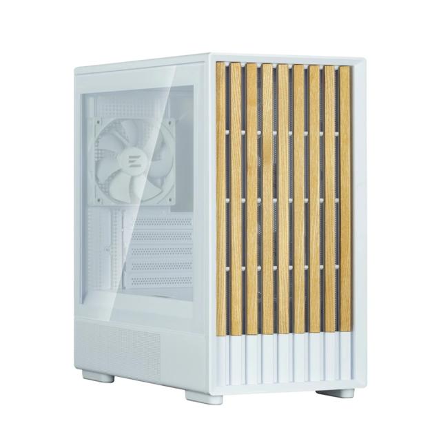 Кутия Zalman P10 NAMU White, Wood, Mini Tower, 1x USB 3.0, 1x USB Type-C, mATX/Mini-ITX, бяла