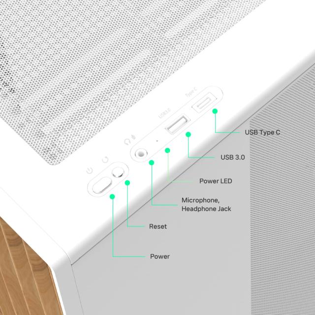 Кутия Zalman P10 NAMU White, Wood, Mini Tower, 1x USB 3.0, 1x USB Type-C, mATX/Mini-ITX, бяла