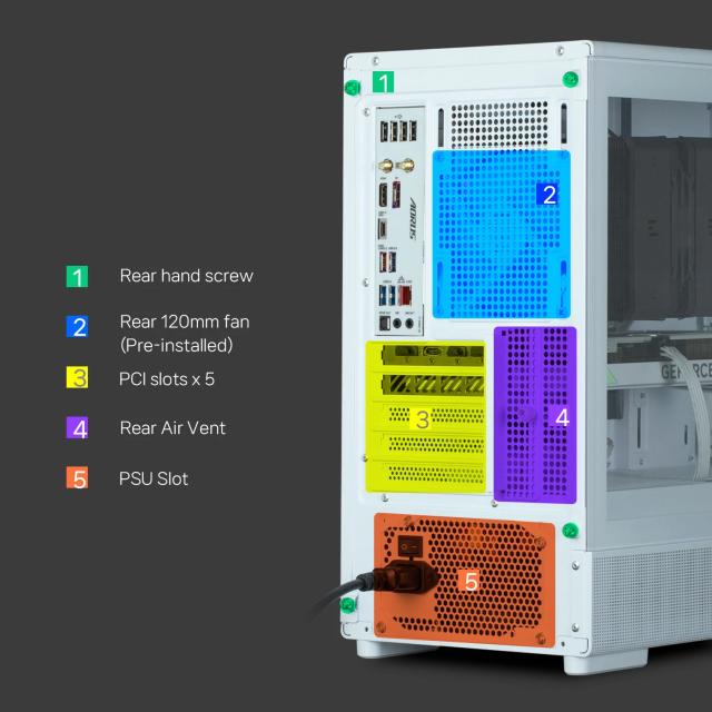Кутия Zalman P10 NAMU White, Wood, Mini Tower, 1x USB 3.0, 1x USB Type-C, mATX/Mini-ITX, бяла
