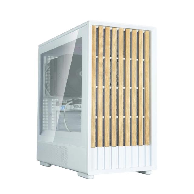 Кутия Zalman P10 NAMU White, Wood, Mini Tower, 1x USB 3.0, 1x USB Type-C, mATX/Mini-ITX, бяла