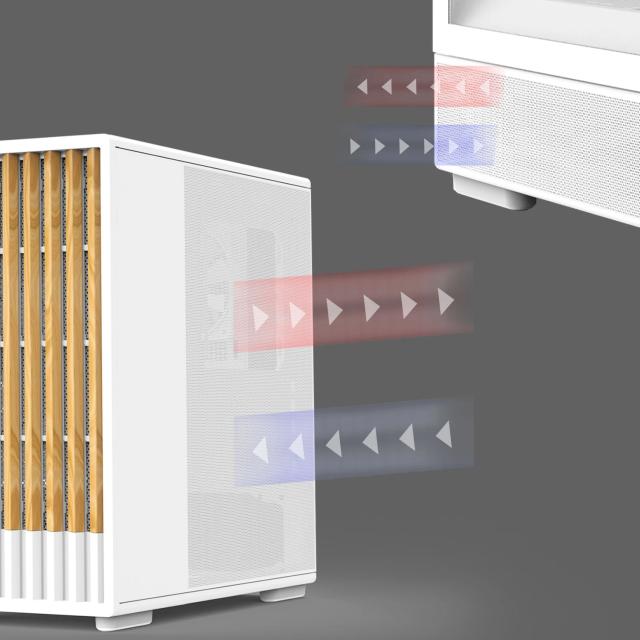 Кутия Zalman P10 NAMU White, Wood, Mini Tower, 1x USB 3.0, 1x USB Type-C, mATX/Mini-ITX, бяла