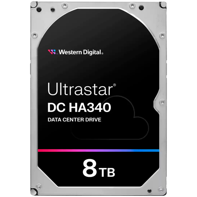 Твърд диск Western Digital Ultrastar DC HA340 8TB 256MB, 7200 RPM, SATA 6Gb/s, 3.5" (8.89 cm)