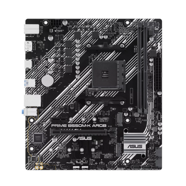 Дънна платка ASUS Prime B550M-K ARGB, AM4, 2x DDR4, 2x M.2, 4x SATA 6Gb/s, HDMI, DP, Micro ATX 