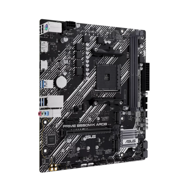 Дънна платка ASUS Prime B550M-K ARGB, AM4, 2x DDR4, 2x M.2, 4x SATA 6Gb/s, HDMI, DP, Micro ATX 