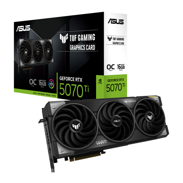 Видео карта ASUS TUF Gaming GeForce RTX 5070 Ti 16GB GDDR7 OC Edition, 256-bit, 2x HDMI, 3x DP