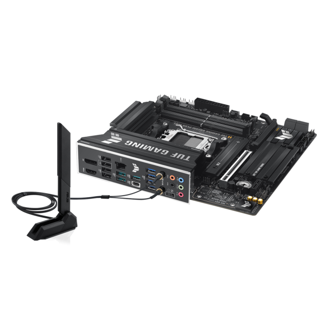 Дънна платка ASUS TUF GAMIN B850M-PLUS WIFI, AM5, 4x DDR5, 3x M.2, 4x SATA 6Gb/s, HDMI, DP, mATX