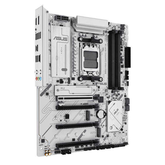 Дънна платка ASUS B850 MAX GAMING WIF W, AM5, 4x DDR5, 3x M.2, 4x SATA 6Gb/s, HDMI, DP, ATX