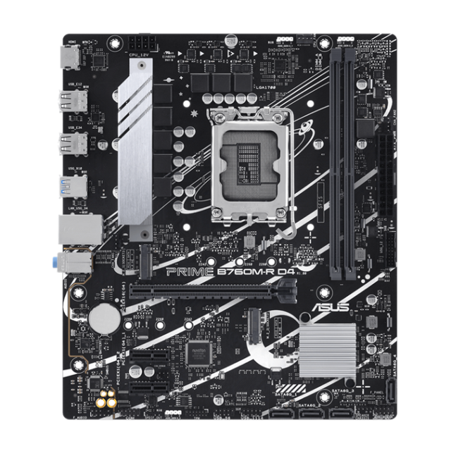 Дънна платка ASUS PRIME B760M-R, LGA 1700, 2x DDR4, 2x M.2 slots, 4x SATA, HDMI, mATX