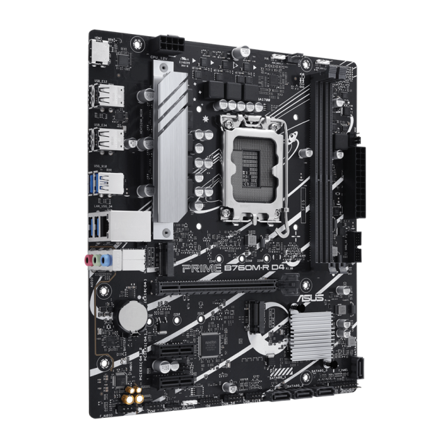 Дънна платка ASUS PRIME B760M-R, LGA 1700, 2x DDR4, 2x M.2 slots, 4x SATA, HDMI, mATX