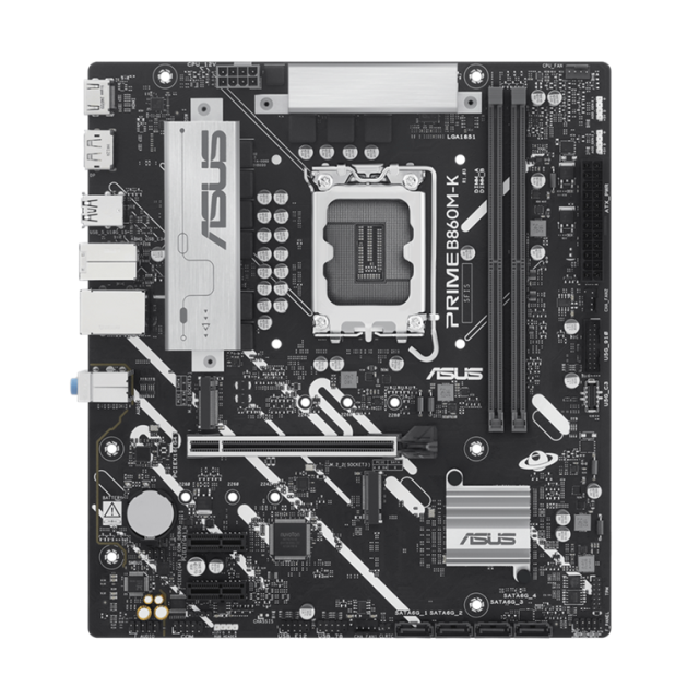 Дънна платка ASUS PRIME B860M-K, LGA 1851, 4x DDR5, 2x M.2 slots, 4x SATA, HDMI, DP, mATX