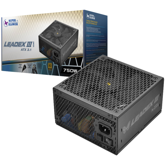 Захранване Super Flower Leadex III Gold 750W, Active PFC, PCIe 5.1/ATX 3.1, 80 Plus Gold, Fully Modular